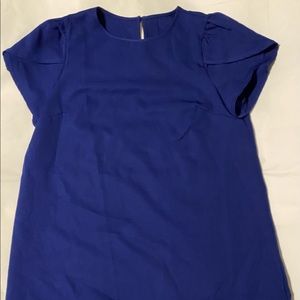 Royal blue ruffle bottom dress